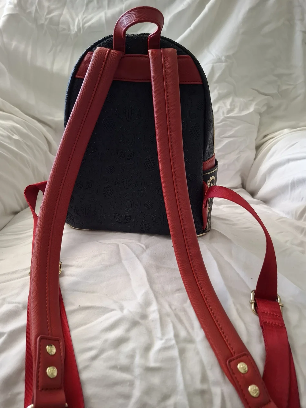 Loungefly Black & Red Dragon Emblem Mini Backpack
